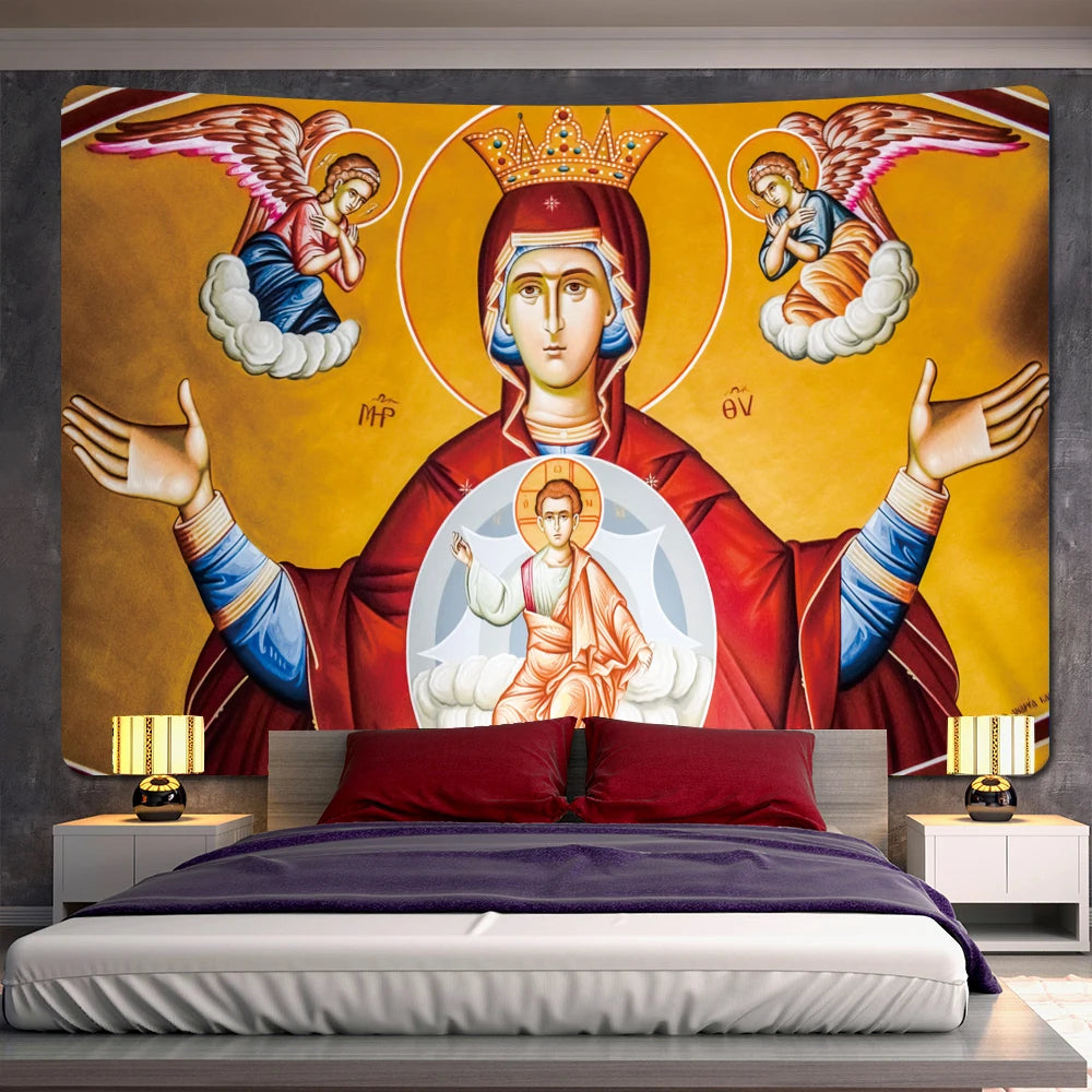 Tapeçaria Decorativa de Arte Sacra Estilo Afrescos Religiosos