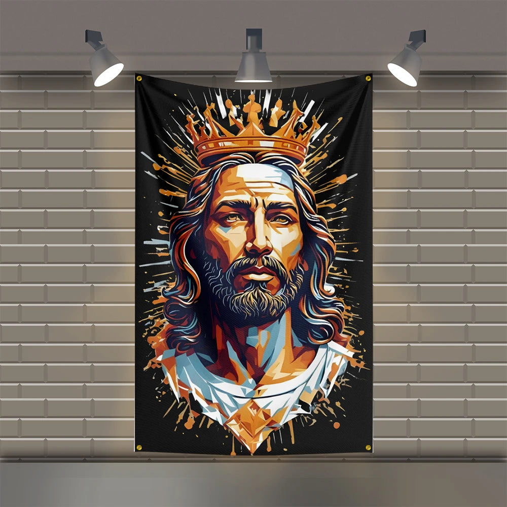 Bandeiras impressas em poliéster para decoração doméstica, Virgem Maria, Nossa Senhora de Guadalupe, Bandeira de Jesus, Auto 3x5 ft, apto para quarto, garagem, família, Alexa, 3x5 ft