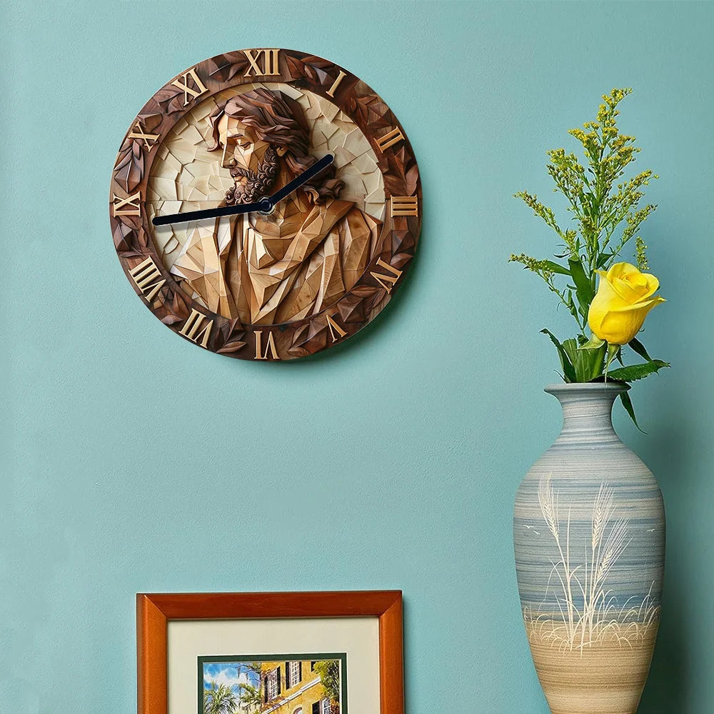 Relógio de Parede Silencioso Jesus - Decoração e Presente