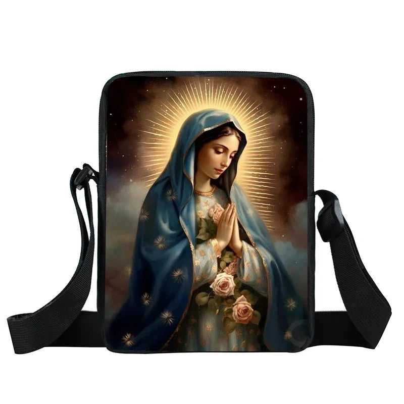 Bolsa Crossbody Cristã com Estampa Religiosa