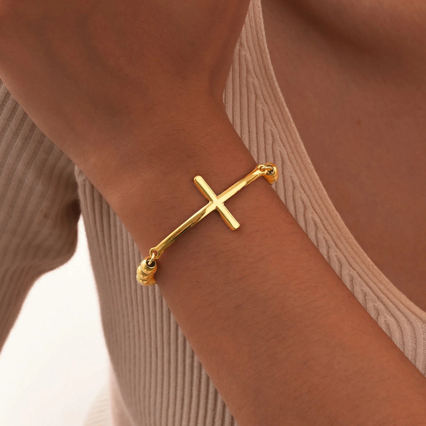 Vnox personalidade virgem maria moeda encantos pulseiras para homens mulheres, pequenas beas pulseira frisada, unissex cristo fé batismo presente