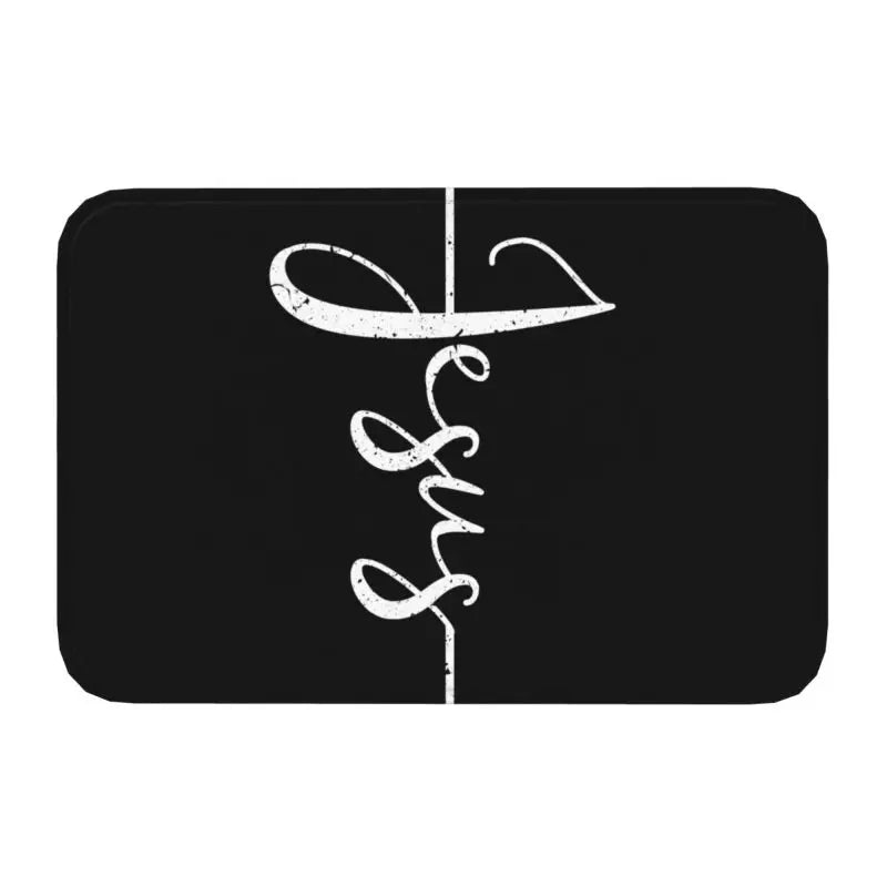 Capacho de Entrada Antiderrapante Personalizado, Tapetes de Entrada, Jesus O Caminho Juntos A Vida, Cruz Religiosa, Fé Cristã, Tapete de Varanda, Tapete
