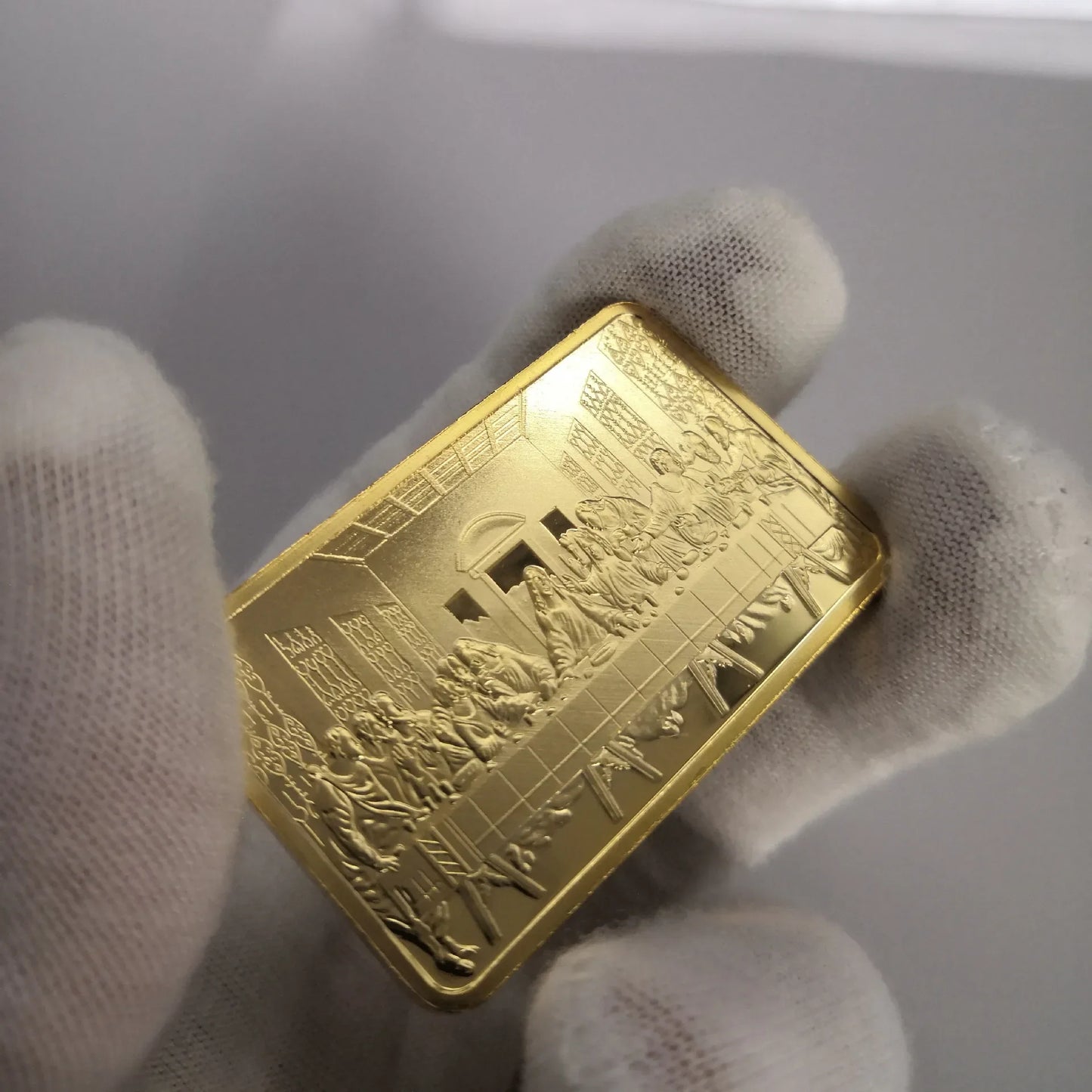 Barra Comemorativa Cristã Folheada a Ouro - Última Ceia
