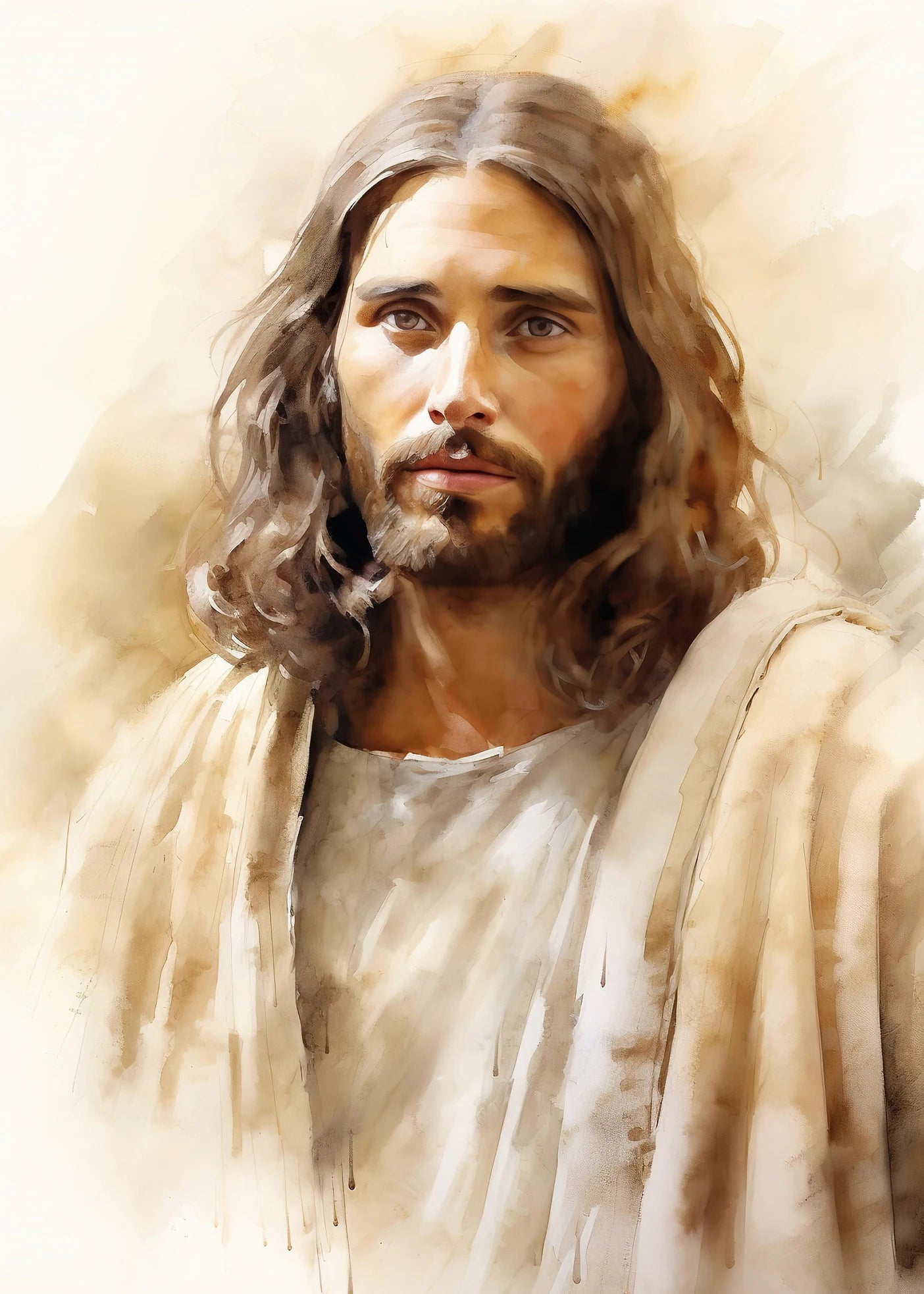 Pintura em Tela de Jesus Andando na Água