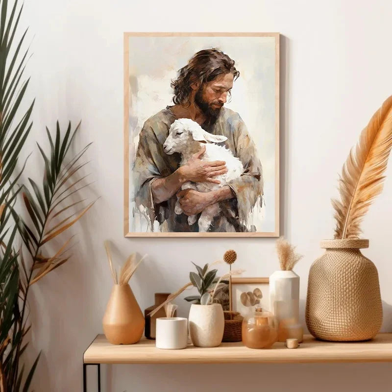Preto e branco jesus fé cruz na colina cartaz impressão pintura em tela moderna religiosa arte da parede imagem para sala decoração casa