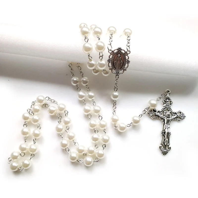 Terço de Nossa Senhora das Graças em Pérola Acrílica