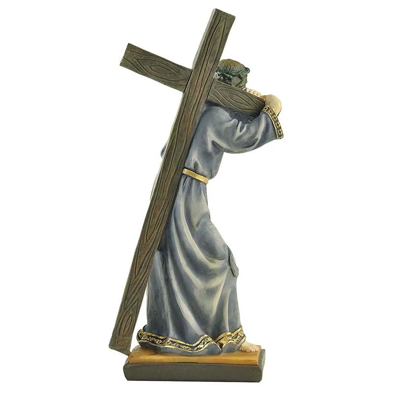 Imagem de Jesus Carregando a Cruz em Resina
