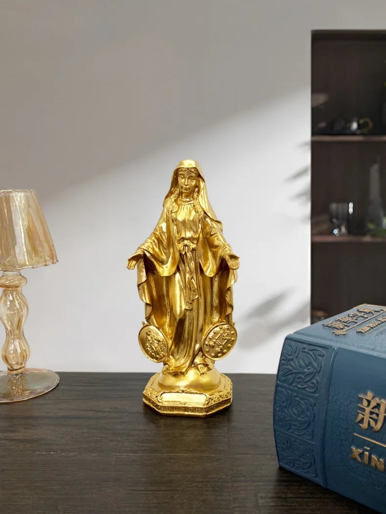 Imagem de Nossa Senhora das Graças com Medalha Milagrosa em Resina