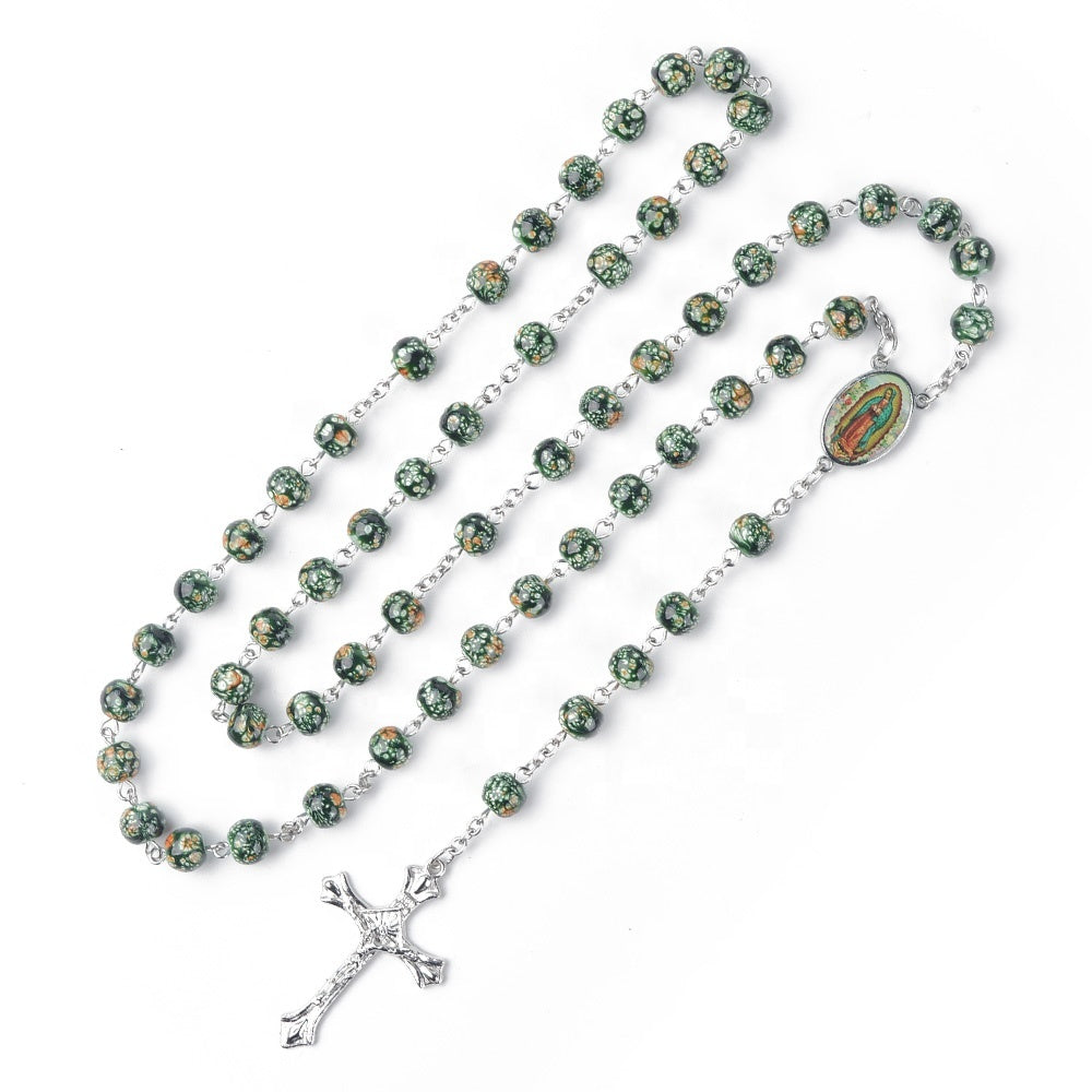 Terço Nossa Senhora de Guadalupe com Contas Verdes
