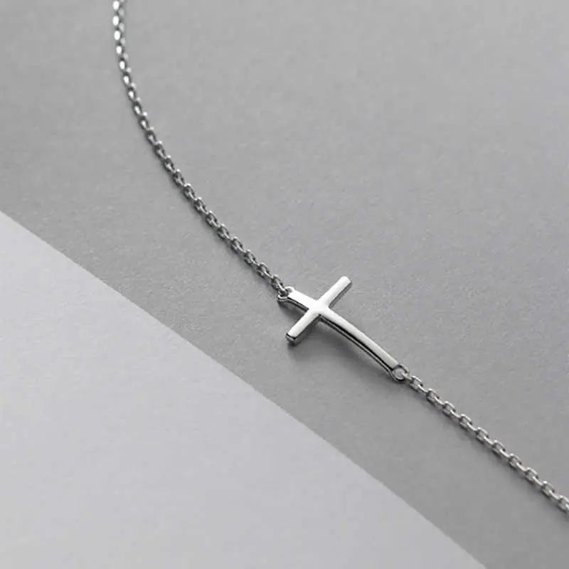 Pulseira Cruz Prata Esterlina 925 Feminina