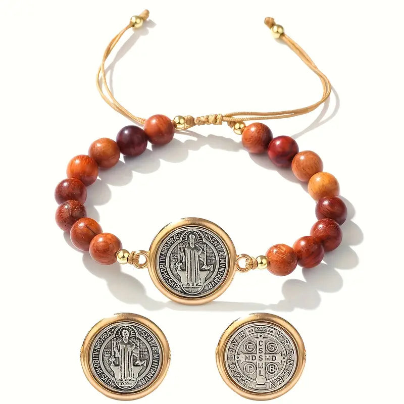 Pulseira Ajustável São Bento – Elegância e Sofisticação Inspiradas na Fé