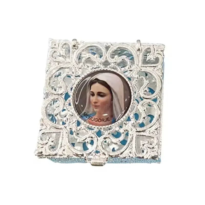 Caixa de Rosário Decorativa em Liga de Zinco