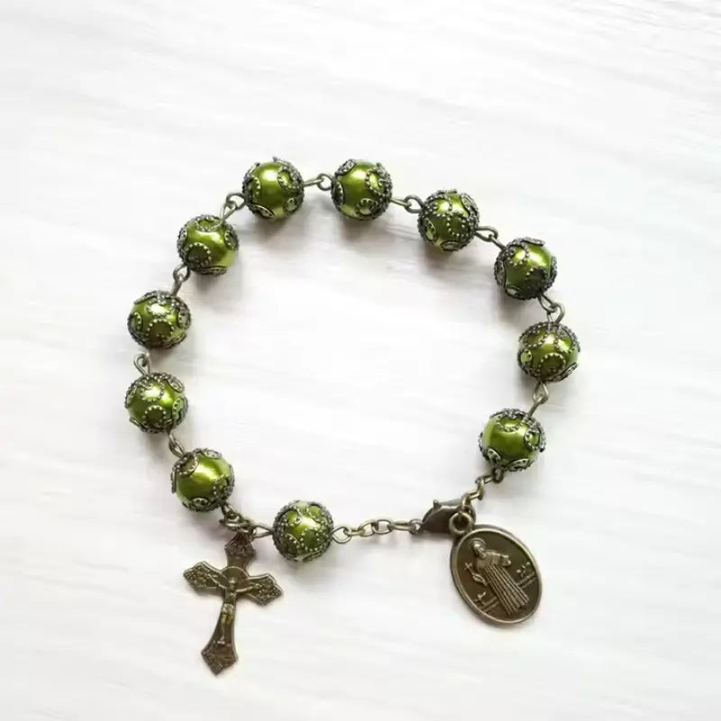 Pulseira Dezena São Bento com Contas de Vidro