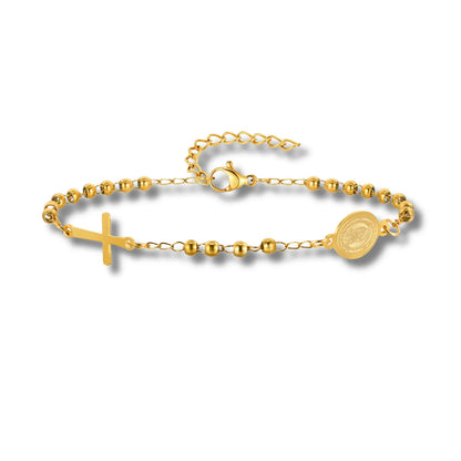 Pulseira Feminina Fé Católica com Medalha de Maria