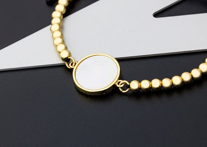 Pulseira Feminina Nossa Senhora de Guadalupe com Contas Douradas