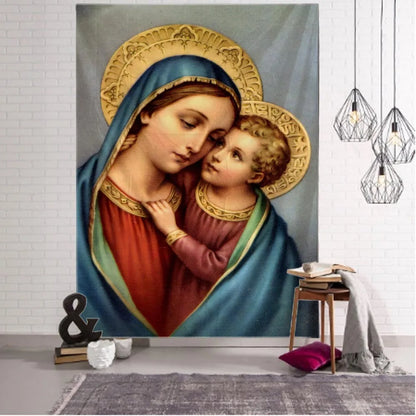 Jesus retro arte ilustração tapeçaria decoração de parede para casa hippie boêmio decoração yoga tapete folhas decoração do quarto estético