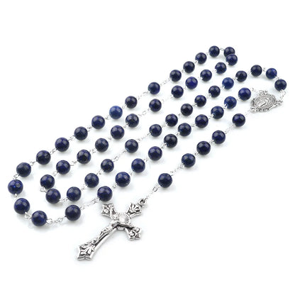 Terço de Nossa Senhora das Graças com Contas de Lazurita