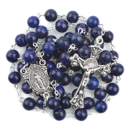 Terço de Nossa Senhora das Graças com Contas de Lazurita