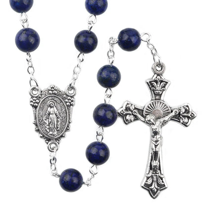 Terço de Nossa Senhora das Graças com Contas de Lazurita