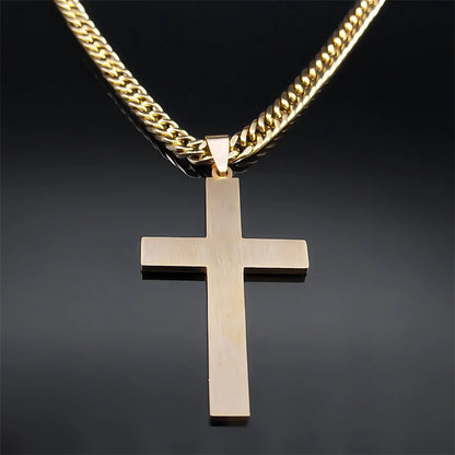 Colar Masculino com Cruz de Aço Inoxidável - Elegância e Durabilidade