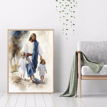 Pintura em Tela de Jesus Andando na Água