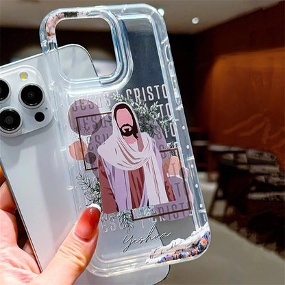 Capa de telefone padrão jesus e virgem maria para iphone 16 pro max capas iphone 15 14 13 11 12 pro 7 8 plus x xr capa tpu anti-queda