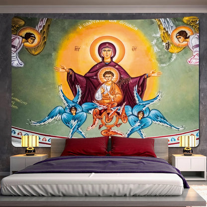 Tapeçaria Decorativa de Arte Sacra Estilo Afrescos Religiosos