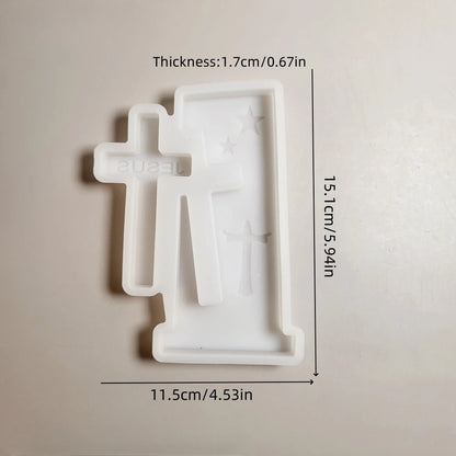 Molde de Silicone 3D Cruz de Jesus para Artesanato