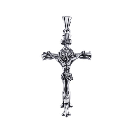 Colar Masculino Crucifixo Inri Aço Inoxidável