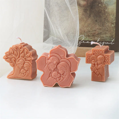 Molde de Silicone para Pequenas Velas Religiosas - Sagrada Família