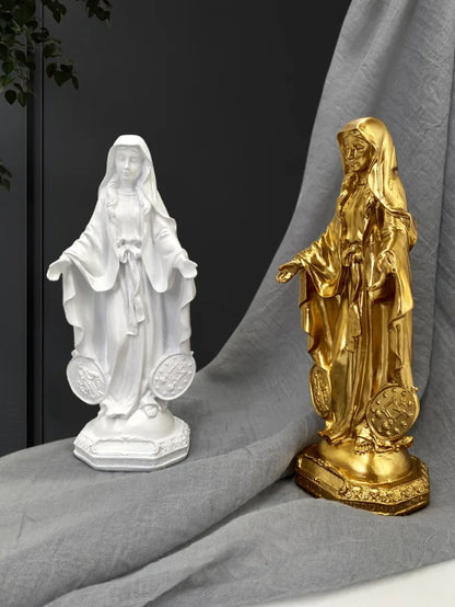 Imagem de Nossa Senhora das Graças com Medalha Milagrosa em Resina