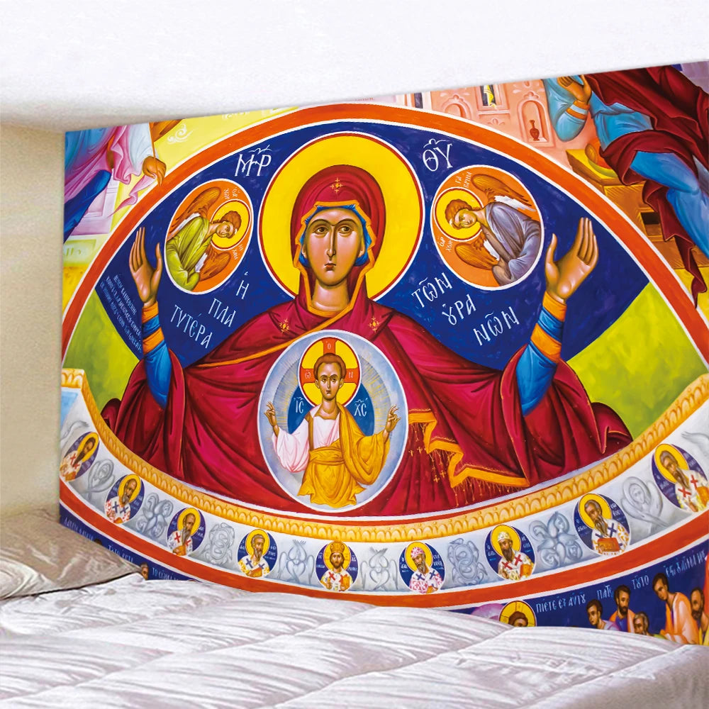 Tapeçaria Decorativa de Arte Sacra Estilo Afrescos Religiosos