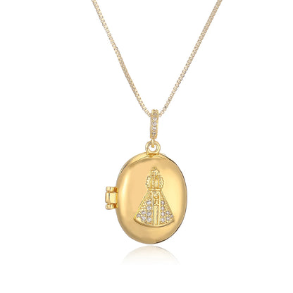 Colar Feminino com Pingente de Nossa Senhora - Elegância e Fé