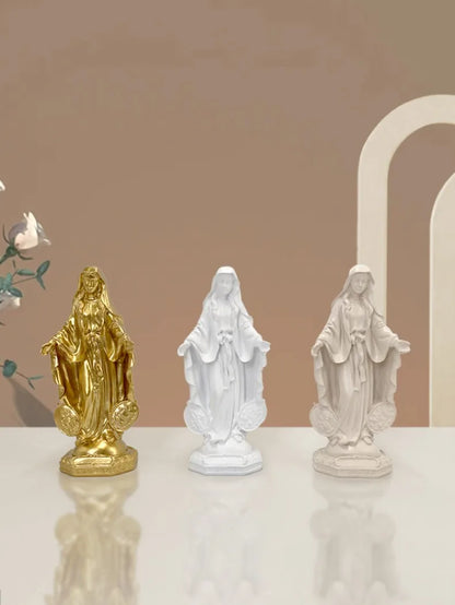 Imagem de Nossa Senhora das Graças com Medalha Milagrosa em Resina