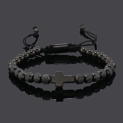 Pulseira Masculina Cruz de Aço Inoxidável