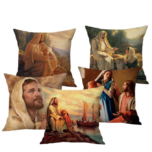 Fronha Decorativa Jesus Cristo - Arte Cristã em Algodão