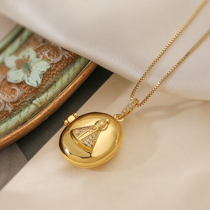 Colar Feminino com Pingente de Nossa Senhora - Elegância e Fé