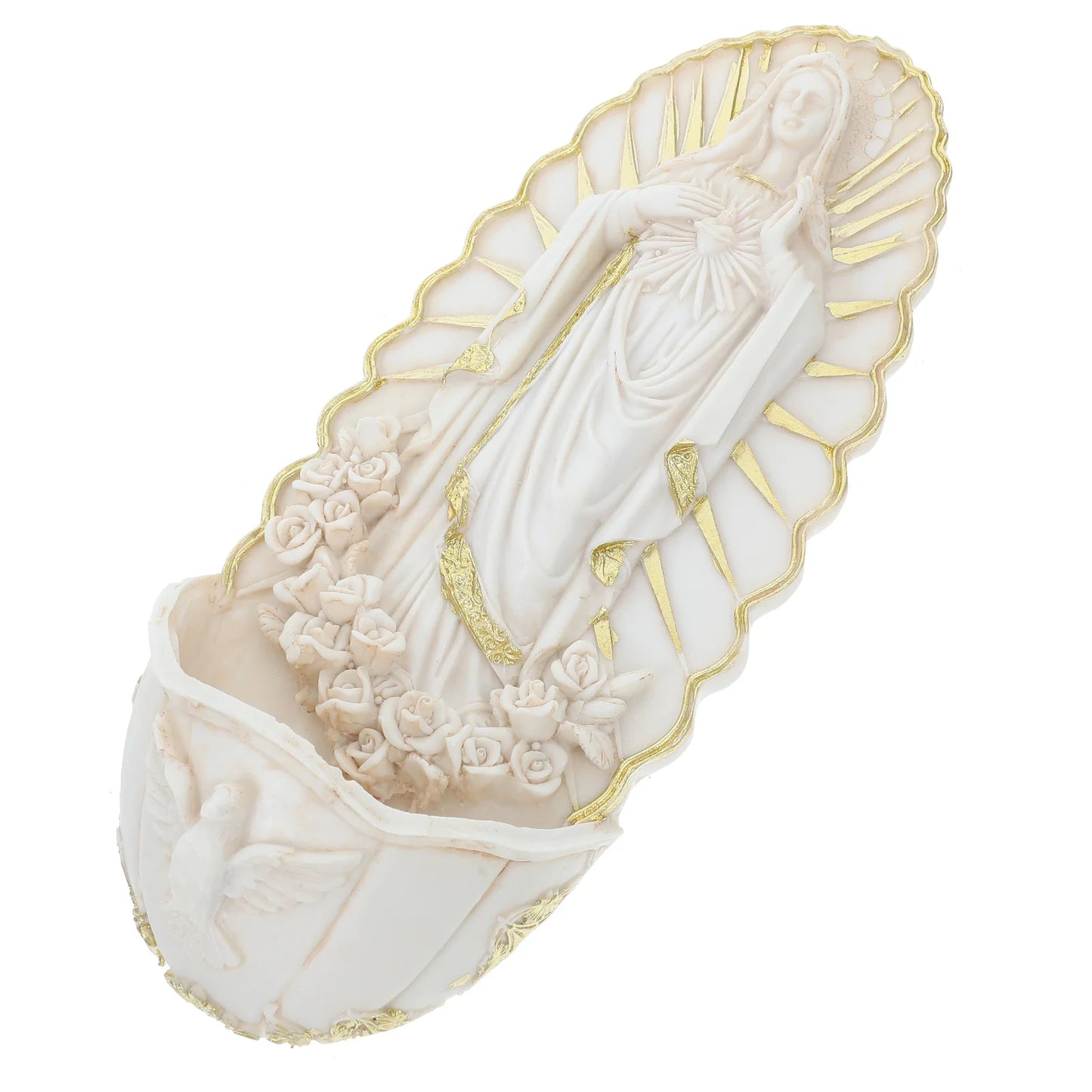 Porta Água Benta em Cerâmica com Imagem de Nossa Senhora de Guadalupe