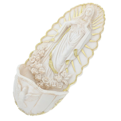 Porta Água Benta em Cerâmica com Imagem de Nossa Senhora de Guadalupe