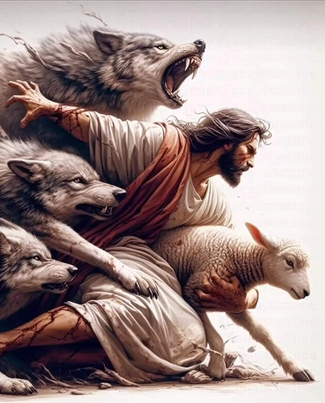 Pintura em Lona Jesus Nos Proteja - Decoração Católica