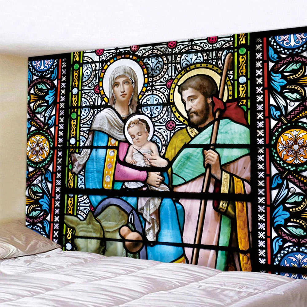 Tapeçaria Decorativa de Arte Sacra Estilo Afrescos Religiosos