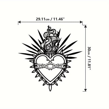 Decoração de Parede Sagrado Coração de Maria em Metal