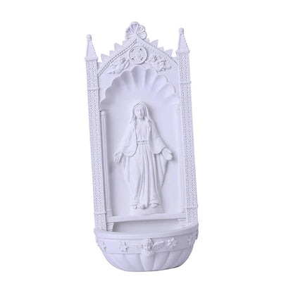 Pia Porta Água Benta de Resina da Virgem Maria