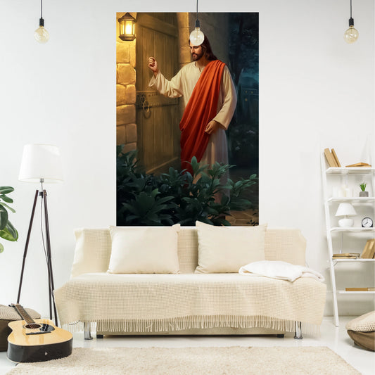 Tapeçaria Jesus Cristo Bate à Porta - Decoração Religiosa