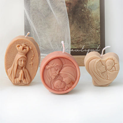 Molde de Silicone para Pequenas Velas Religiosas - Sagrada Família