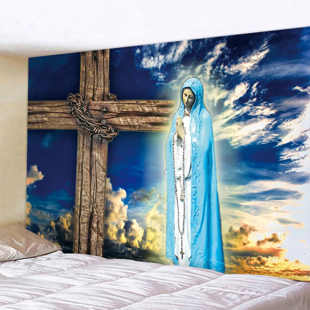 Tapeçaria Decorativa de Arte Sacra Estilo Afrescos Religiosos