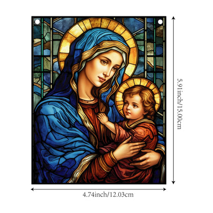 Placa Decorativa Acrílica Estilo Vitral - Arte Religiosa Católica