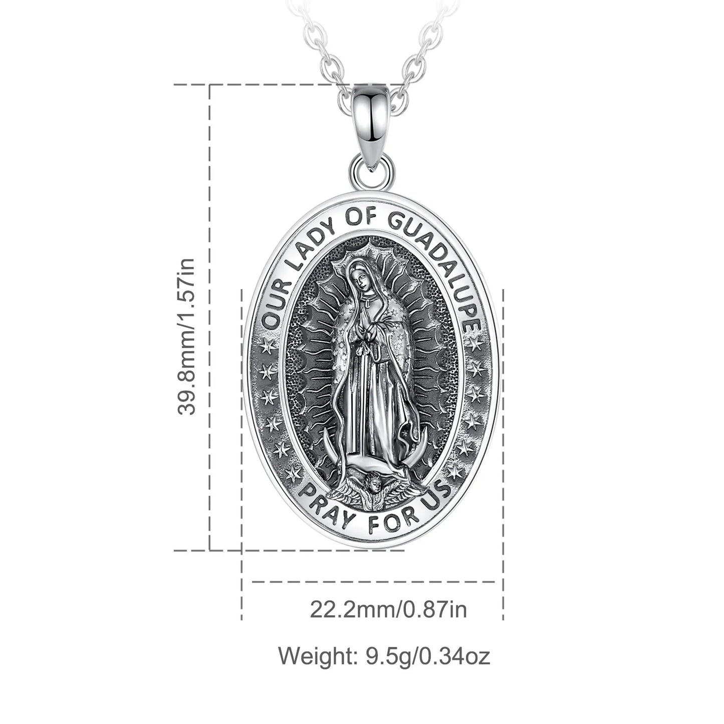 Colar de Prata 925 Nossa Senhora de Guadalupe