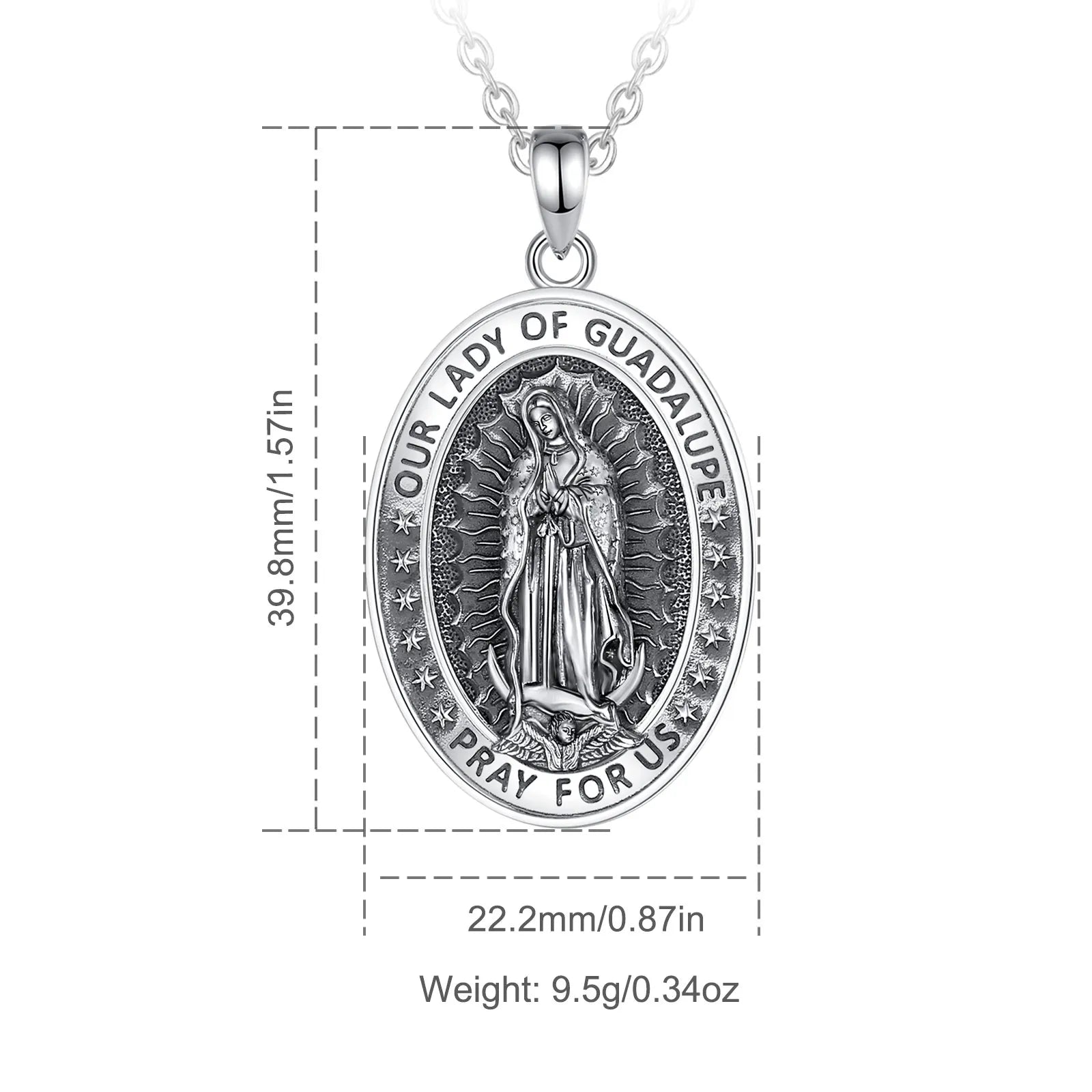 Colar de Prata 925 Nossa Senhora de Guadalupe