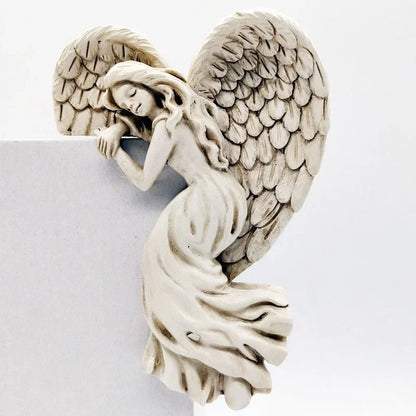 Ornamento de Anjo em Resina para Porta - Decoração Elegante
